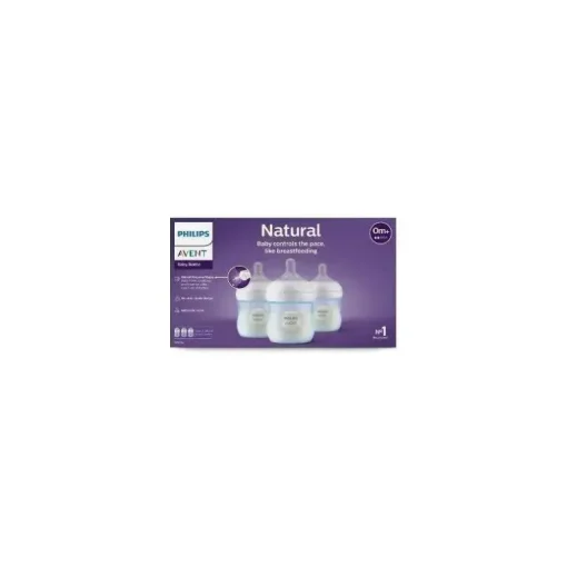 Avent - Mamadeira Natural 3Pk com bico de resposta natural, azul, 4 onças