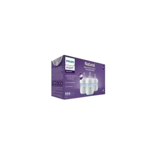 Avent - Mamadeira Natural 3Pk com bico de resposta natural, azul, 4 onças