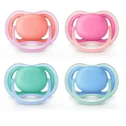 Avent 2 Pack Nova Chupeta Ultra Air 6-18M Estojo Misto - Cores Podem Variar