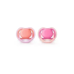 Avent 2 Pack Nova Chupeta Ultra Air 6-18M Estojo Misto - Cores Podem Variar
