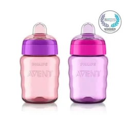 Avent - 2Pk My Easy Sippy Cup, Rosa/Roxo, 9oz