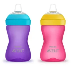 Avent - 2Pk My Grippy Spout Cup, Rosa/Roxo, 10oz