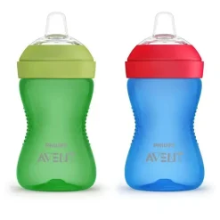 Avent - 2Pk My Grippy Spout Cup, Azul/Verde, 10oz