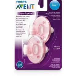 Avent - 2Pk Soothie 3M+, Rosa
