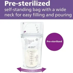 Avent - Sacos de armazenamento de leite materno de 50 quilates, 6 onças/180 ml