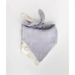 Babador, arco-íris e gotas de chuva reversíveis de musselina Little Unicorn Deluxe