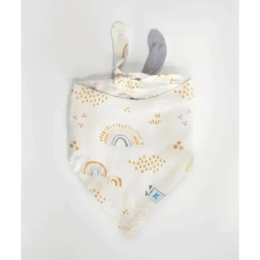 Babador, arco-íris e gotas de chuva reversíveis de musselina Little Unicorn Deluxe