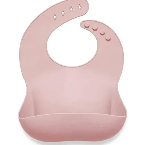 Babador de bebê de silicone Ali + Oli (rosa verdadeiro)