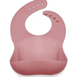 Babador de bebê de silicone Ali + Oli enrola e fica fechado (malva)