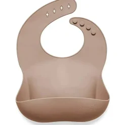 Babador de bebê de silicone Ali + Oli enrola e fica fechado (taupe)