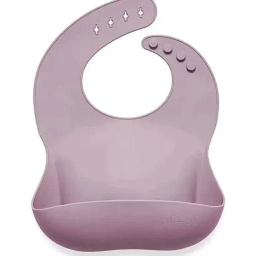 Babador de bebê de silicone Ali + Oli (lilás suave)