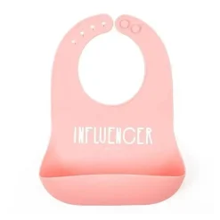 Babador de bebê de silicone Bella Tunno Influencer, rosa