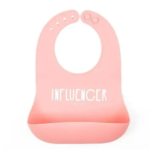 Babador de bebê de silicone Bella Tunno Influencer, rosa