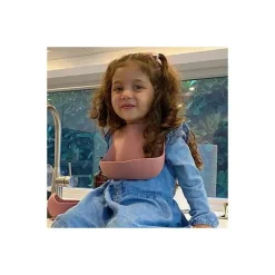 Babador de bebê de silicone Ali + Oli enrola e fica fechado (malva)