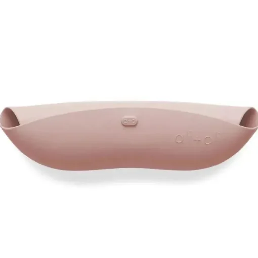 Babador de bebê de silicone Ali + Oli enrola e fica fechado (malva)