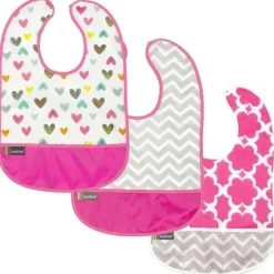 Babador impermeável para meninas Kushies Girls 3, 6-12M