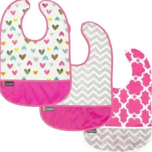 Babador impermeável para meninas Kushies Girls 3, 6-12M