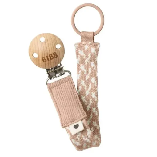 Babadores - Chupeta Clip Braid, Blush/Ivory