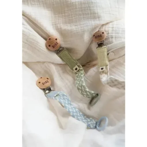 Babadores - Chupeta Clip Braid, Blush/Ivory