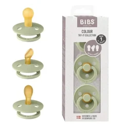 Babadores - chupetas de 0 a 6 meses, chupetas de 3 unidades, bico simétrico sem BPA, sálvia