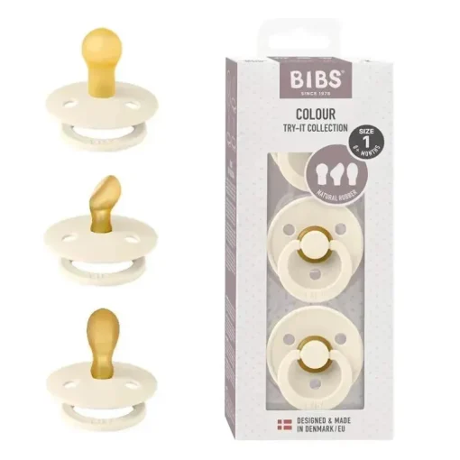 Babadores - chupetas de 0 a 6 meses, chupetas de 3 unidades, bico simétrico sem BPA, marfim