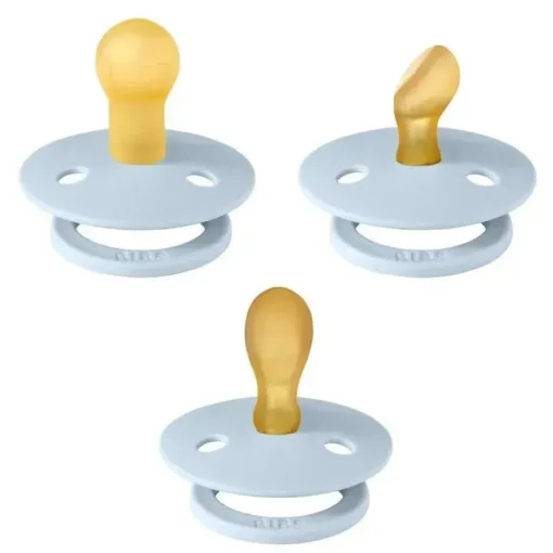 Babadores - chupetas de 0 a 6 meses, chupetas de 3 unidades, bico simétrico sem BPA, azul bebê