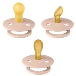 Babadores - chupetas de 0 a 6 meses, chupetas de 3 unidades, bico simétrico sem BPA, blush