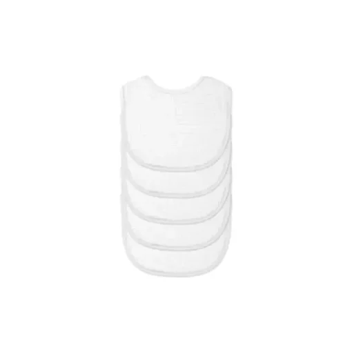 Babadores de musselina de algodão orgânico brotos verdes (5 unidades) 0-12M branco