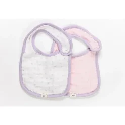 Babadores de musselina rosa Piccolo Bambino 2 pk para menina