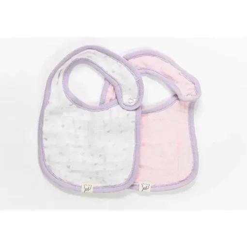 Babadores de musselina rosa Piccolo Bambino 2 pk para menina