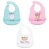 Babadores de silicone para bebês Baby Vision, rosquinhas de tamanho único (3PK)