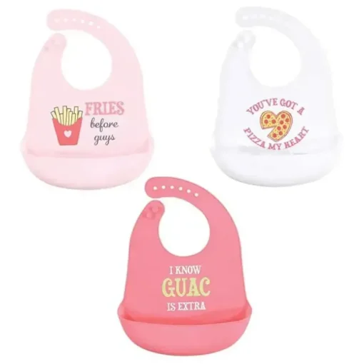 Babadores de silicone para bebês Baby Vision, batatas fritas de tamanho único antes dos rapazes (3PK)