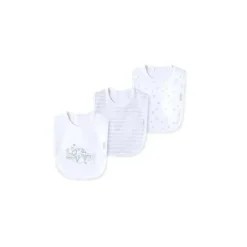 Babadores Little Me World 3 unidades tamanho único - branco