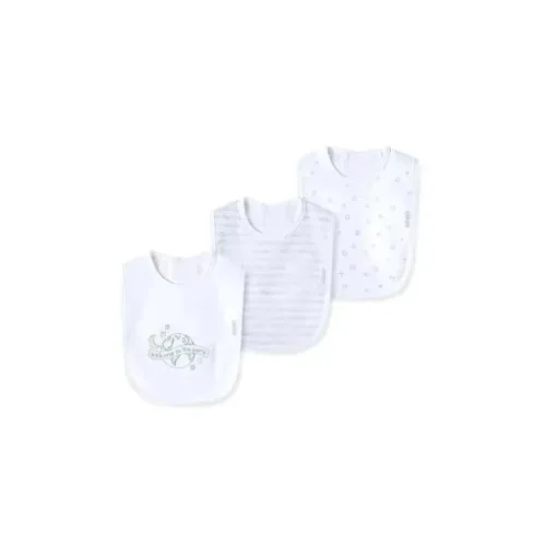 Babadores Little Me World 3 unidades tamanho único - branco