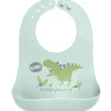 Babadores Stephen Joseph 100% silicone para meninos, Dino