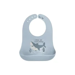 Babadores Stephen Joseph 100% silicone para meninos, tubarão