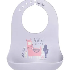 Babadores Stephen Joseph 100% Silicone para Bebês Meninas, Lhama