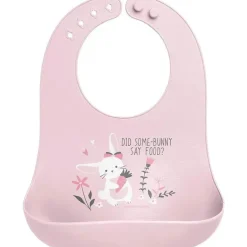 Babadores Stephen Joseph 100% silicone para meninas, coelhinhos