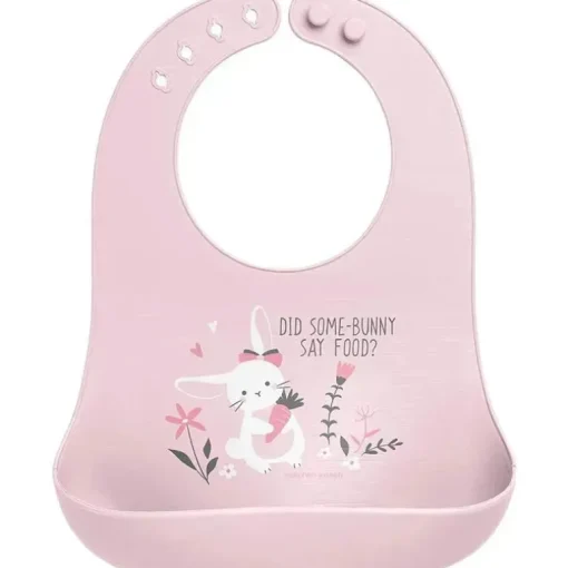 Babadores Stephen Joseph 100% silicone para meninas, coelhinhos