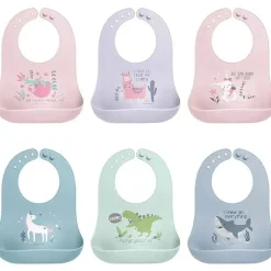 Babadores Stephen Joseph 100% silicone para meninas, coelhinhos