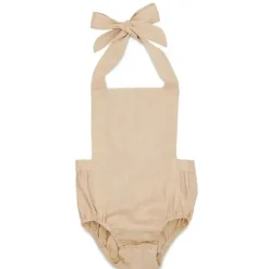 Babe Basics - Macacão de bebê de linho, aveia