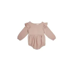Babe Basics - Macacão de linho com manga esvoaçante, blush