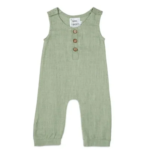 Babe Basics - Macacão de linho para bebês, Sage