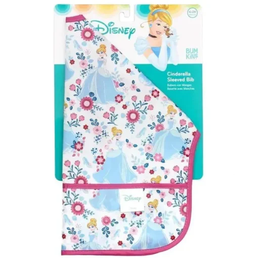 Babete Bumkins Baby Toddler, Babete Disney Manga Impermeável, Cinderela