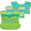 Babete de manga comprida com bicos verdes I-Play Snap &amp; Go, Safari verde, tamanho 6-18M