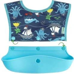 Babete de manga comprida com bicos verdes I-Play, Aqua Pirate, tamanho 6-18M