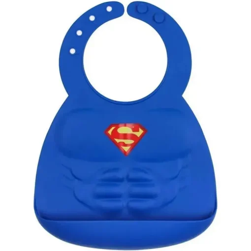 Babete de silicone Bumkins Superman, 6-24 meses