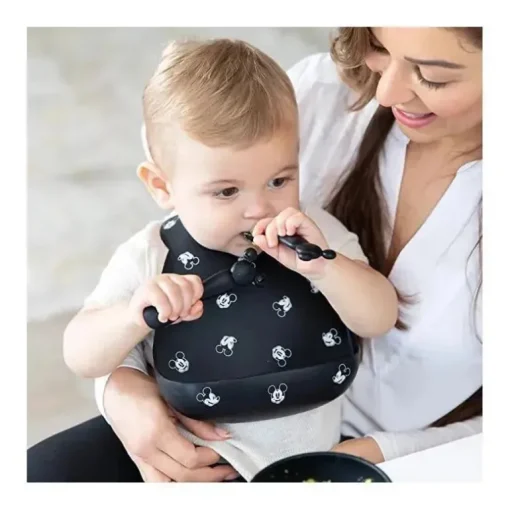 Babete de silicone Bumkins: Mickey Mouse