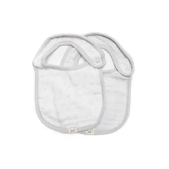 Babetes de musselina cinza Piccolo Bambino 2 pk para bebê menino