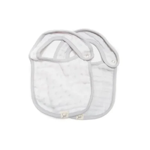 Babetes de musselina cinza Piccolo Bambino 2 pk para bebê menino